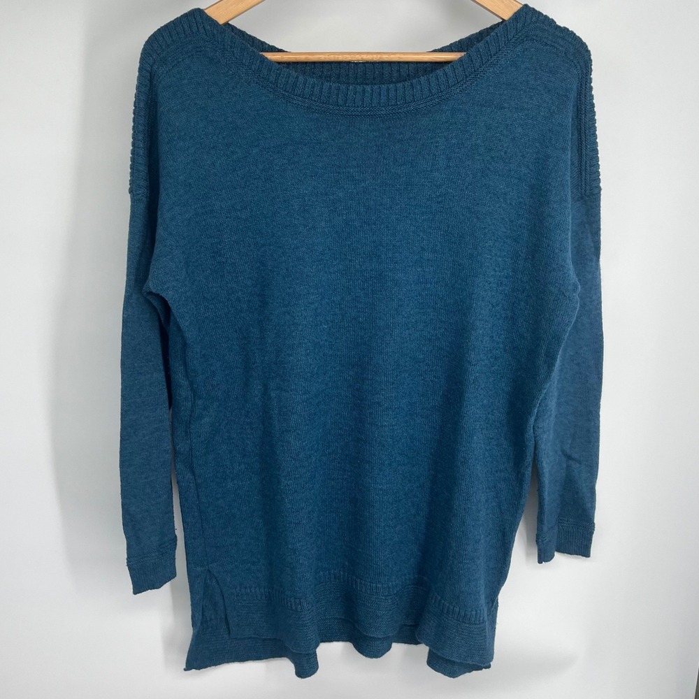 Old Navy Womens Blue Marl Boatneck Drop Shoulder Knit Sweater Large